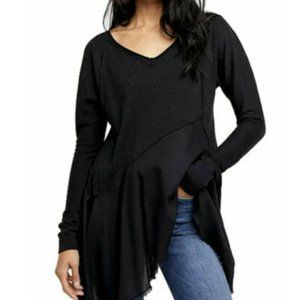 New Free People We The Free Comin In Hot Tunic Raw Trim Oversized Top